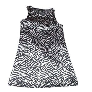 HOLIDAY EDITIONS, ZEBRA PRINT DRESS, COLOR: BLACK, WHITE, SIZE: L (10/12)